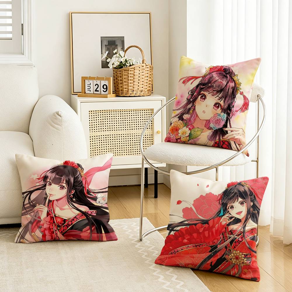 Though I Am An Inept Villainess Shu Keigetsu Customizable Square Cushion Cover Double Sided Print Pillow Case