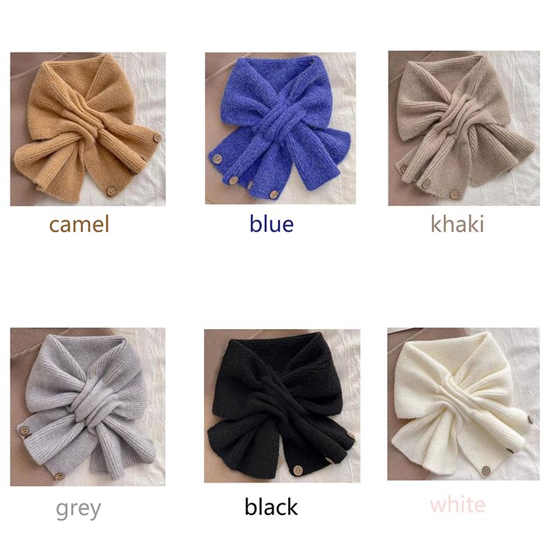 1Pieces Neck Guard Shawl Solid Color Cross Scarf Knitted Neckerchief Wrap Neck Warmer Women Mountaineering Scarf