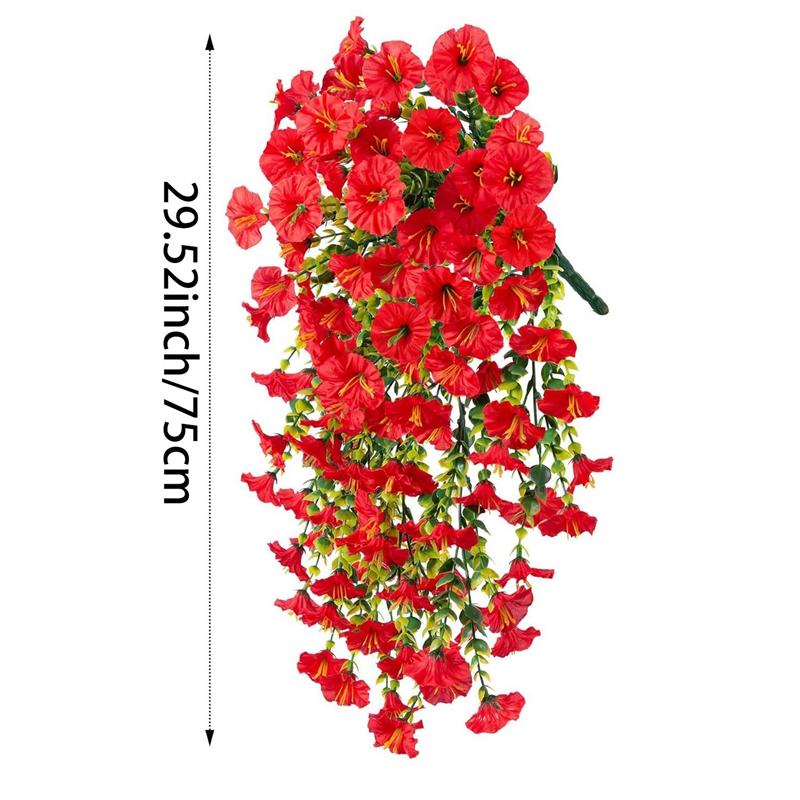 Artificial Morning Glory Flower UV Resistant Hanging Flowers Silk Morning Glory Garden Wedding Decoration Outdoor Hanging Plants