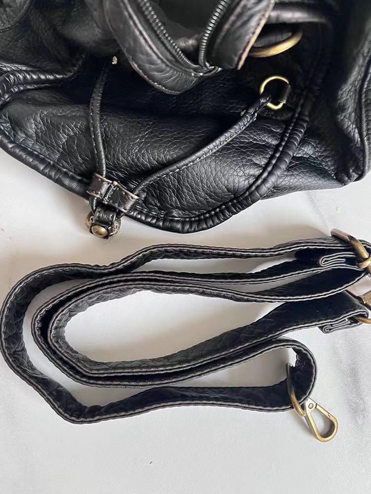 Trendy Large Capacity Washed Shoulder and Crossbody Tote Bag for Women