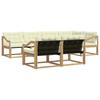 Outdoor Sofa Set with Cushions 7 Pcs White and Cream