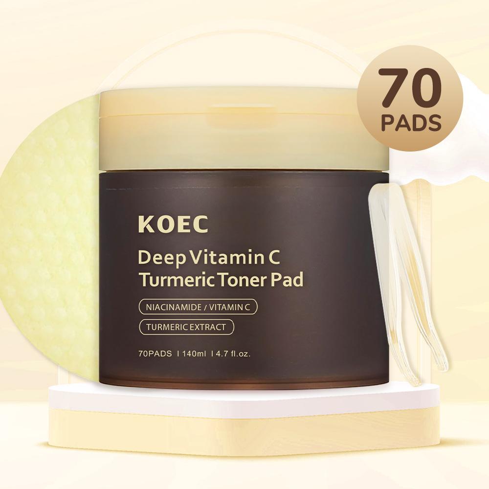 KOEC Deep VIta C Pad Deep Cleansing Facial Pads Moisturizing Exfoliating Pore Minimizing 60 Count
