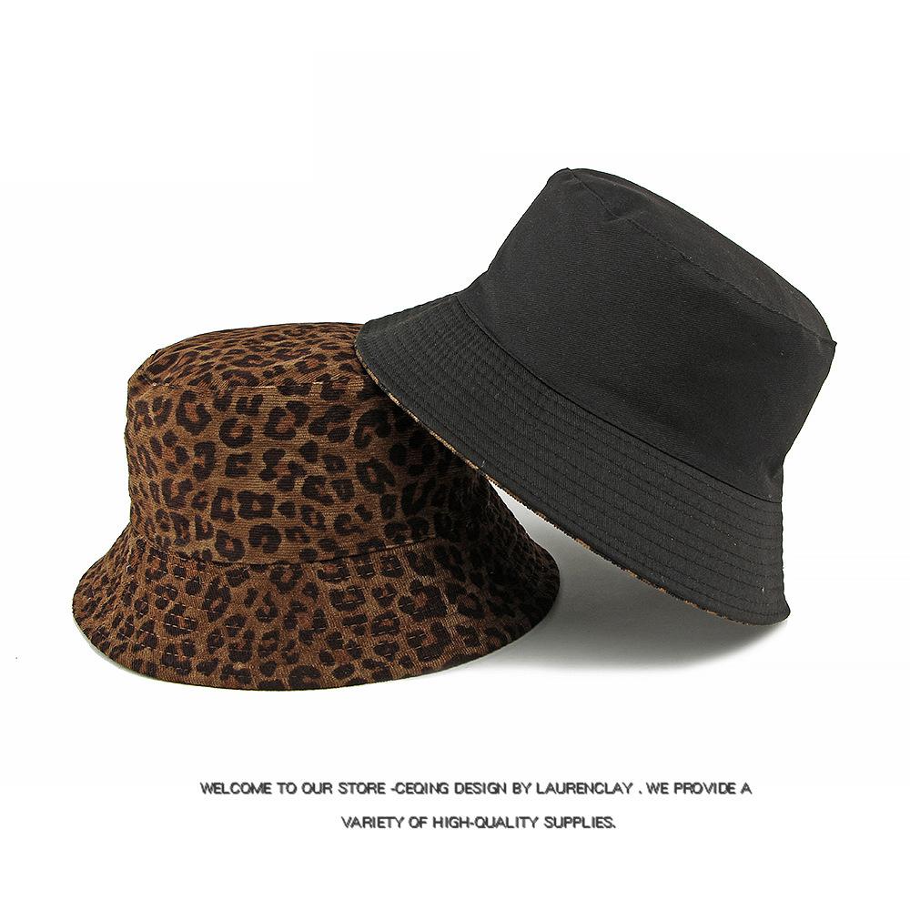 Damen Herbst Winter Leopard Fischerhut Outdoor Sonnenschutz Sonnenhut Eimerhut Basin Hut