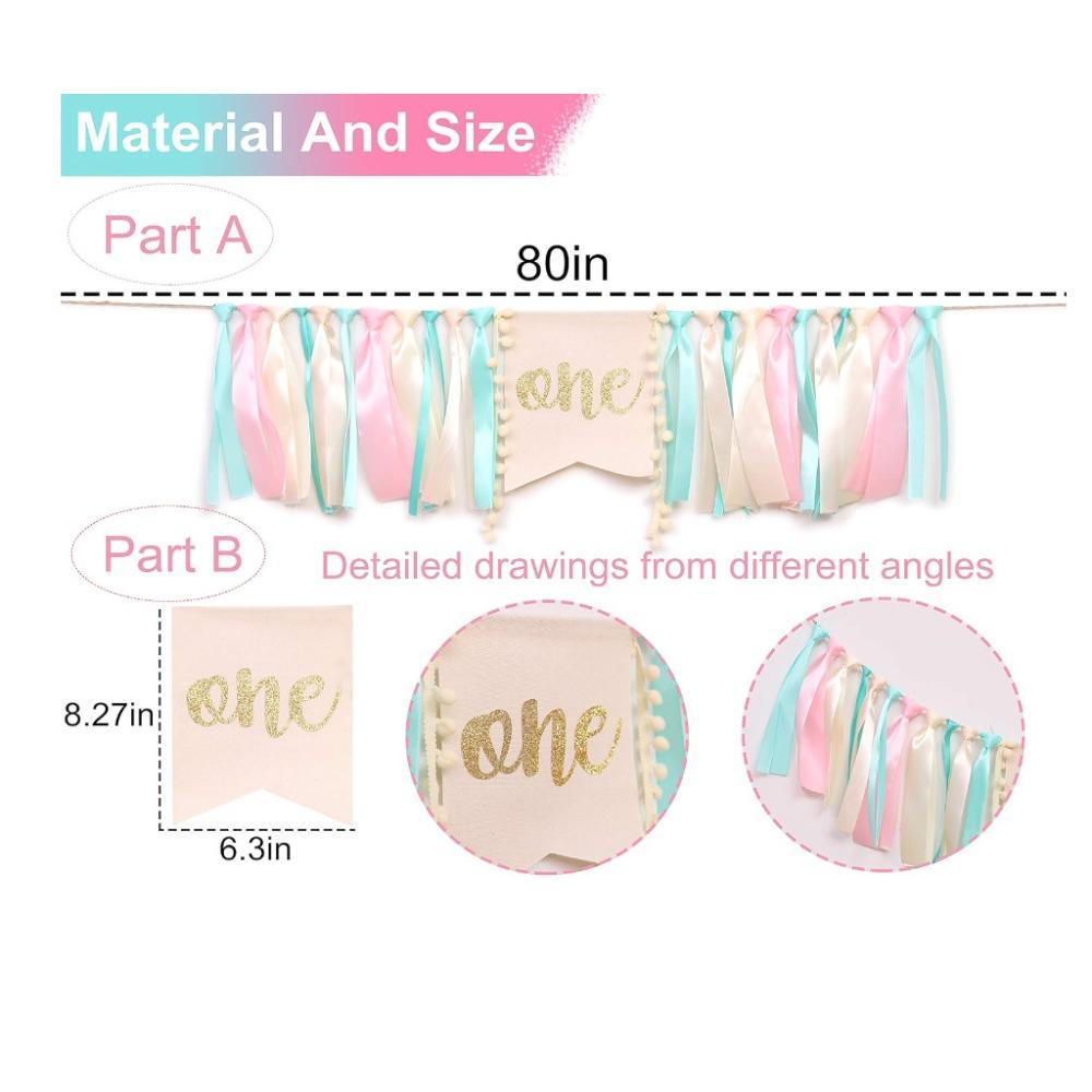 Cloth Colorful Tassel Highchair Banner Pink/Blue First Birthday Dining Chair Flag  Wall