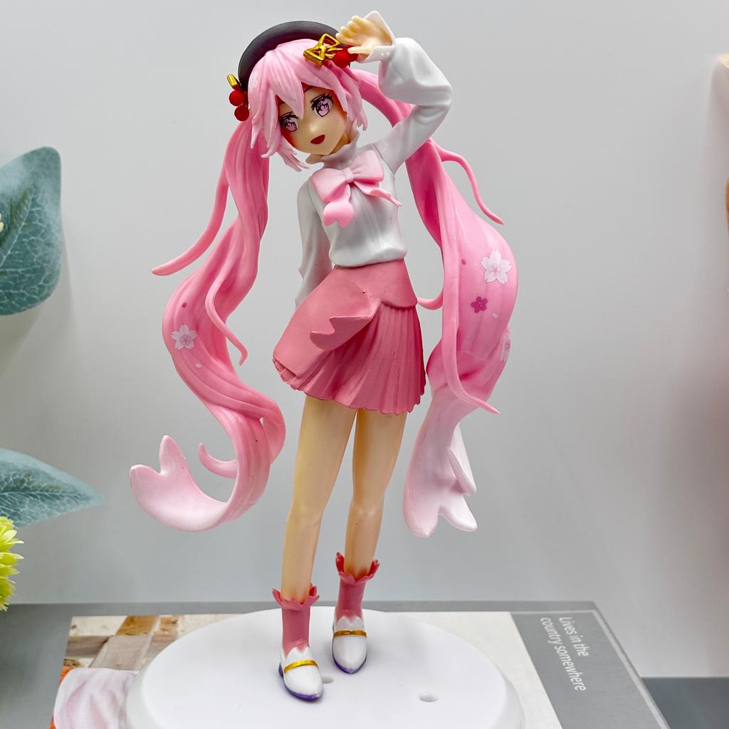 Hatsune Miki Anime Character Kawaii Pvc Model Standing and Sitting Doll Action Doll Collection Decorations Christmas Playthings Presents