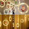 USB Elk Snowman Curtain String Lights Christmas Fairy Garland LED Lights for New Year Wedding Party Home Bedroom Decoration