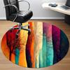 1pc Colorful Forest Office Round Area Rug, Indoor Mat Suitable ForOffice, Under Office Chairs Bedroom Living Room Home Decor, Room Decot054