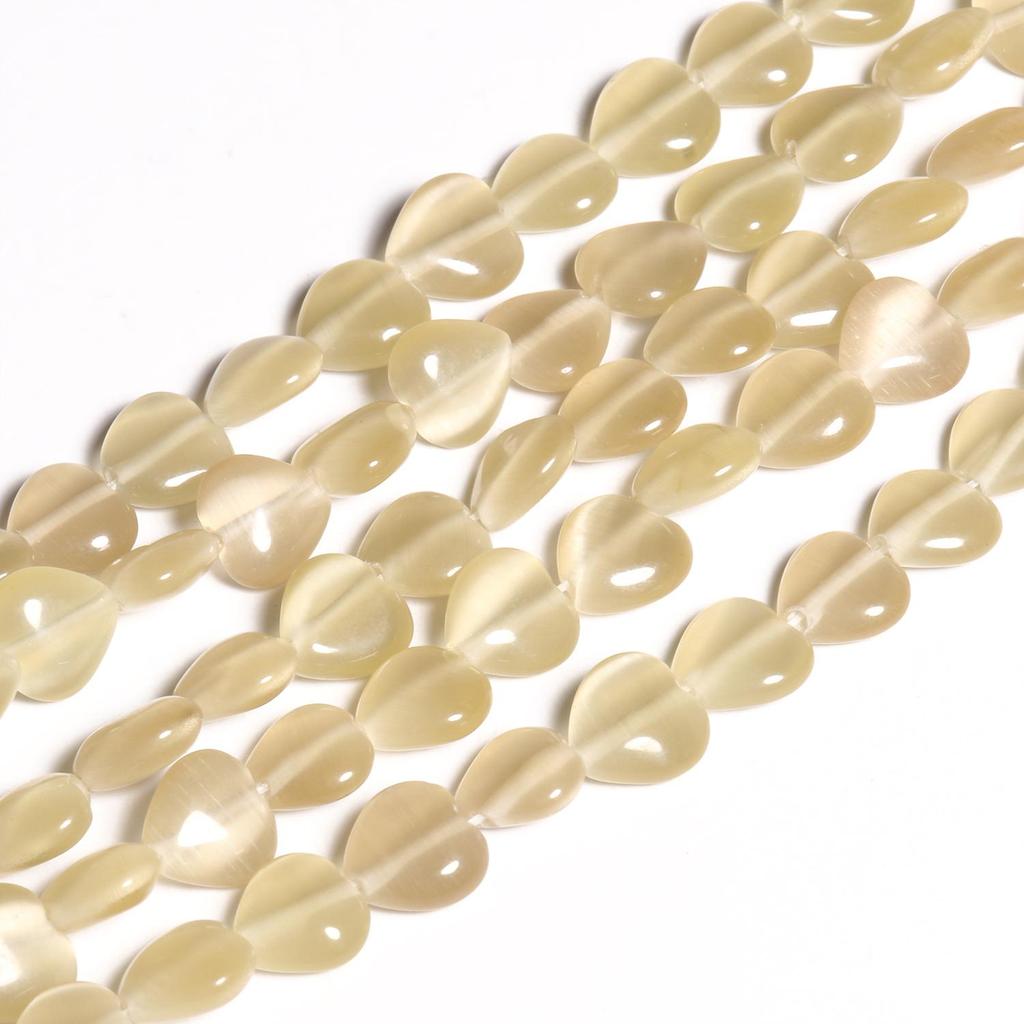 1 Stück Natursteinperlen 8 mm Katzenauge Mondstein Opal Herzformen Mix Farbe Lose Spacer Perlen für Schmuckherstellung DIY Armband Halskette