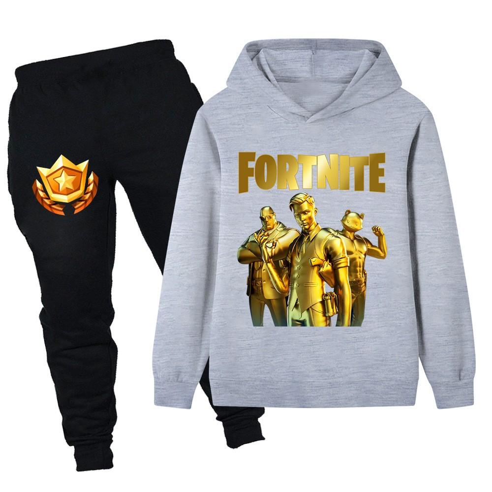 Cartoon print children's suit hoodie sweater suit PB083