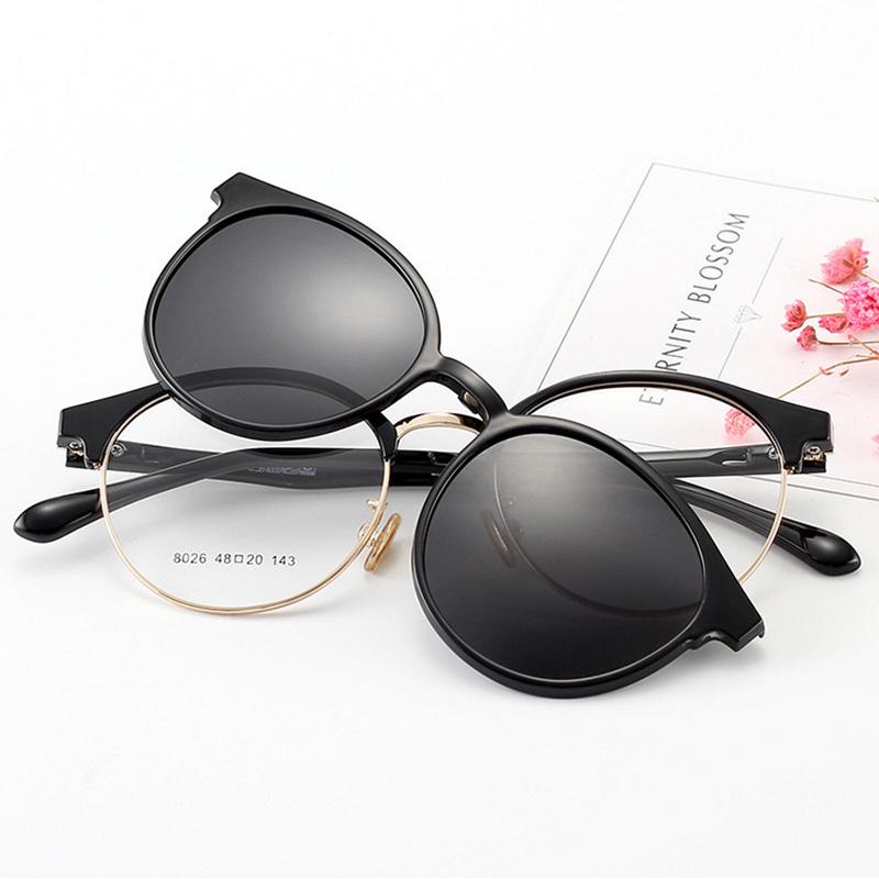 2 IN 1 Polarized Sunglasses Cycling Mmirror Multiple Clip-On Glasses Dazzling Fashion Sunglasses For Women Myopia Frame