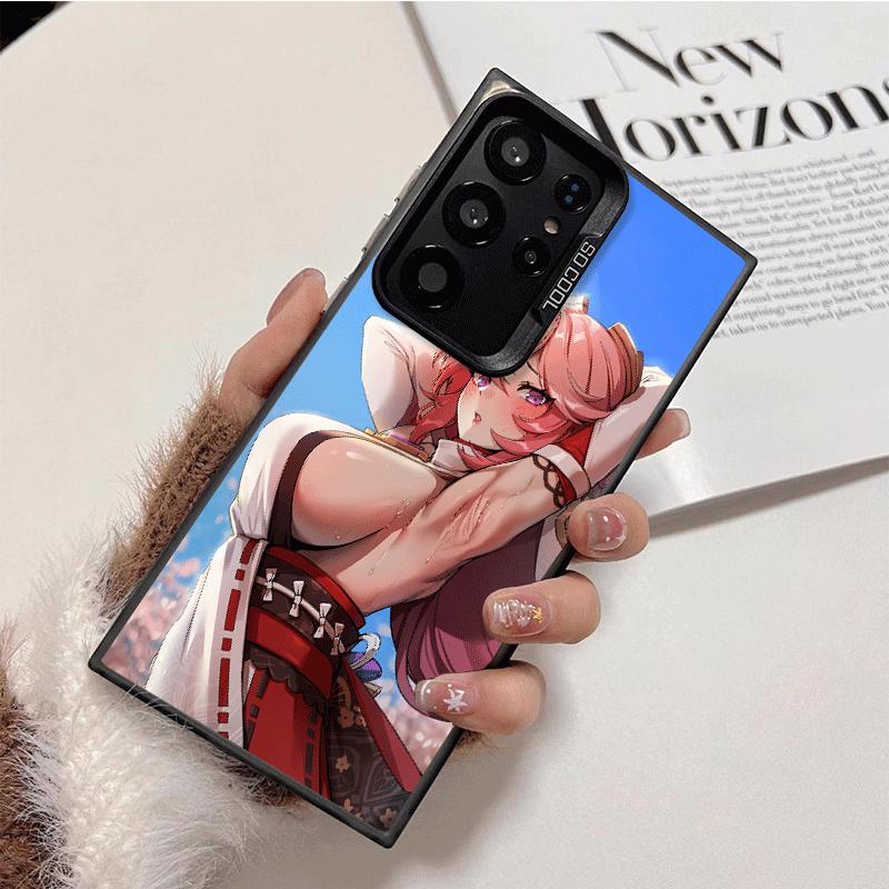 Genshin Impact Yae Miko Soft Phone Case for Samsung Galaxy S24 S25 FE S26 Edge S23 Ultra S22 Plus S21 + Shockproof Cover Back Sh