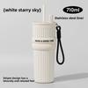 Insulated Travel Mug With Straw For Women Large Capacity Stainless Steel Car Cup For Cold Drinks