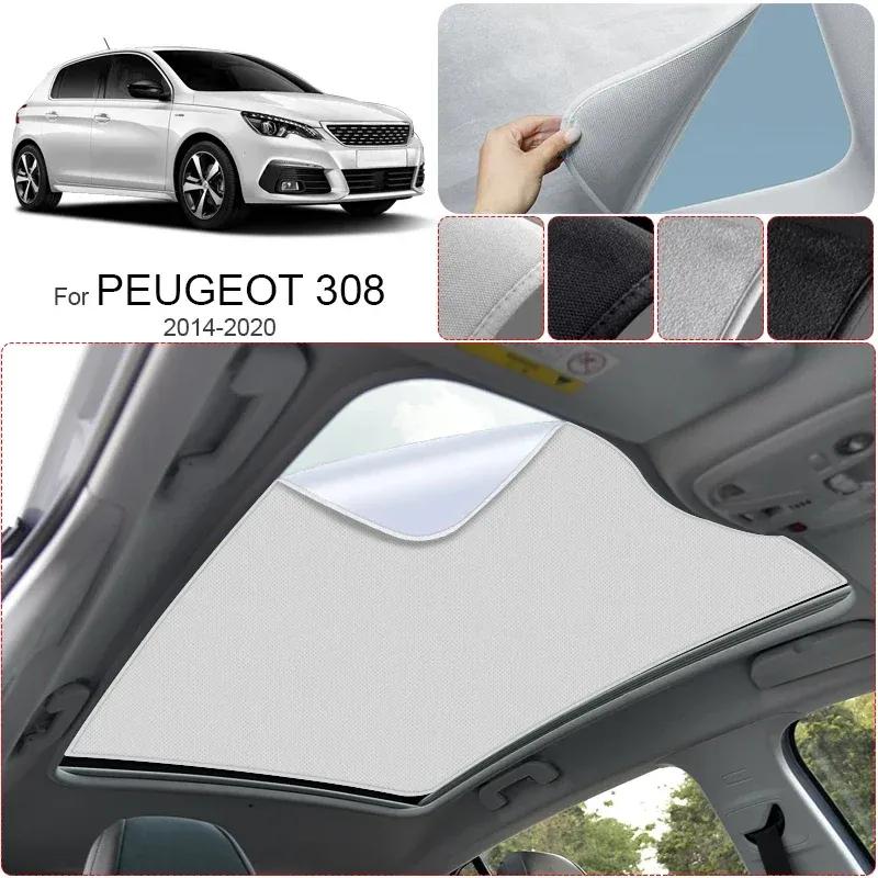 Car Anti-uv Electrostatic Adsorption Sunroof Sunshade Suede Fabric Auto Heat Insulation Skylight For PEUGEOT 308 2014-2020