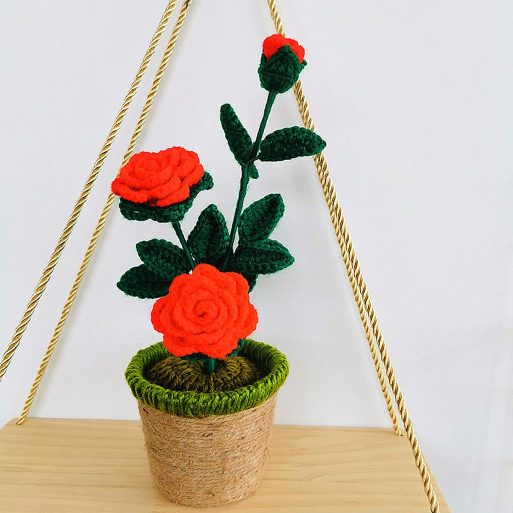 Künstliche Sonnenblume Handgewebtes Garn Simulationsblume Topfpflanzung Innendekoration