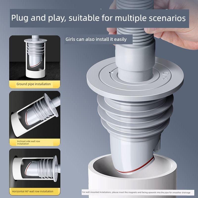 Universal 35-75mm Anti-Insect and Anti-Odor Sealing Plug, Anti-Overflow Sewer Three-Way Connector, Anti-Odor Shield Floor Drain Cover