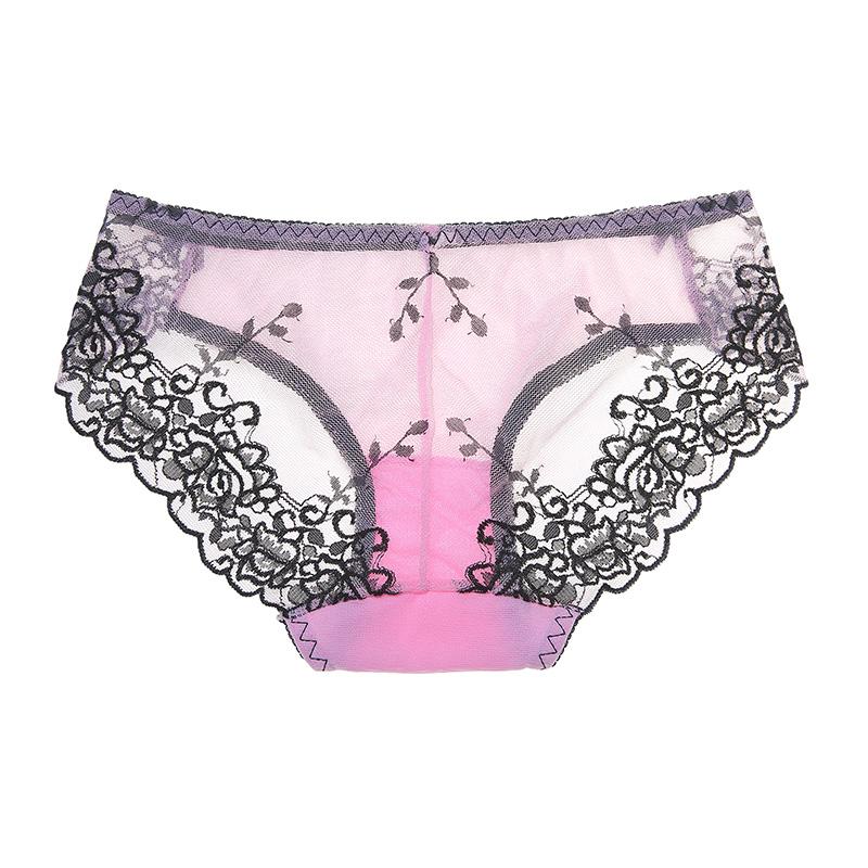 1 Pcs Mesh Panties Woman Embroidered Underwear For Woman Sexy Lace Briefs Woman Underwear Feamle Panties Sexy New M-XL BANNIROU