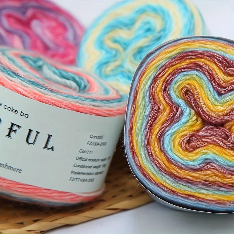 3pcs Ombre Yarn Bundle Chunky Cotton for Knitting & Crochet Thick Gradient Blanket Yarn Kit Total 300g DIY Assortment