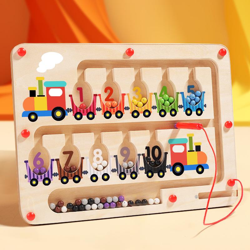 

Magnetic Wooden Toddler Maze: Number & Color Sorting Puzzle Toy