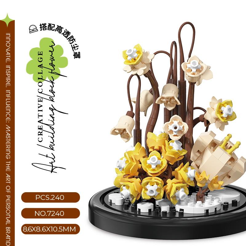 Creative Building Blocks Eternal Flower Bouquet Assembly Blocks Mini Brick Valentine's Day Birthday Gift Kids Toys