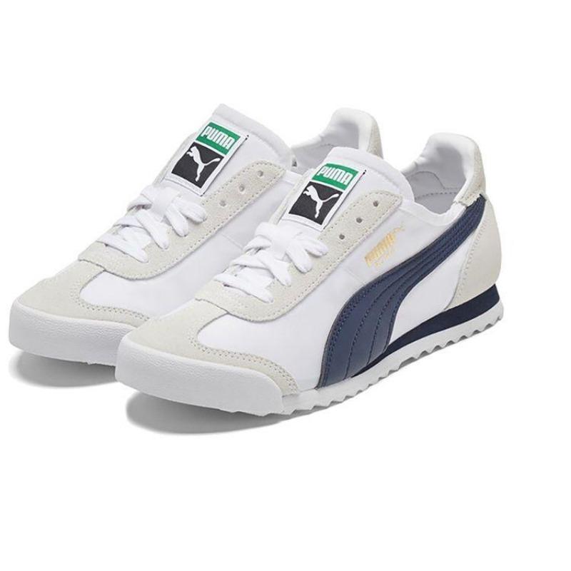 Puma Roma Og Nylon Unisex Wear-resistant Low Top Training Shoes White Blue Grey 362408-15