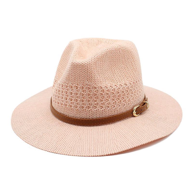 Woven Straw Hat French Top Hat Belt Accessories Jazz Hat Breathable Foldable Non-Deforming Hat