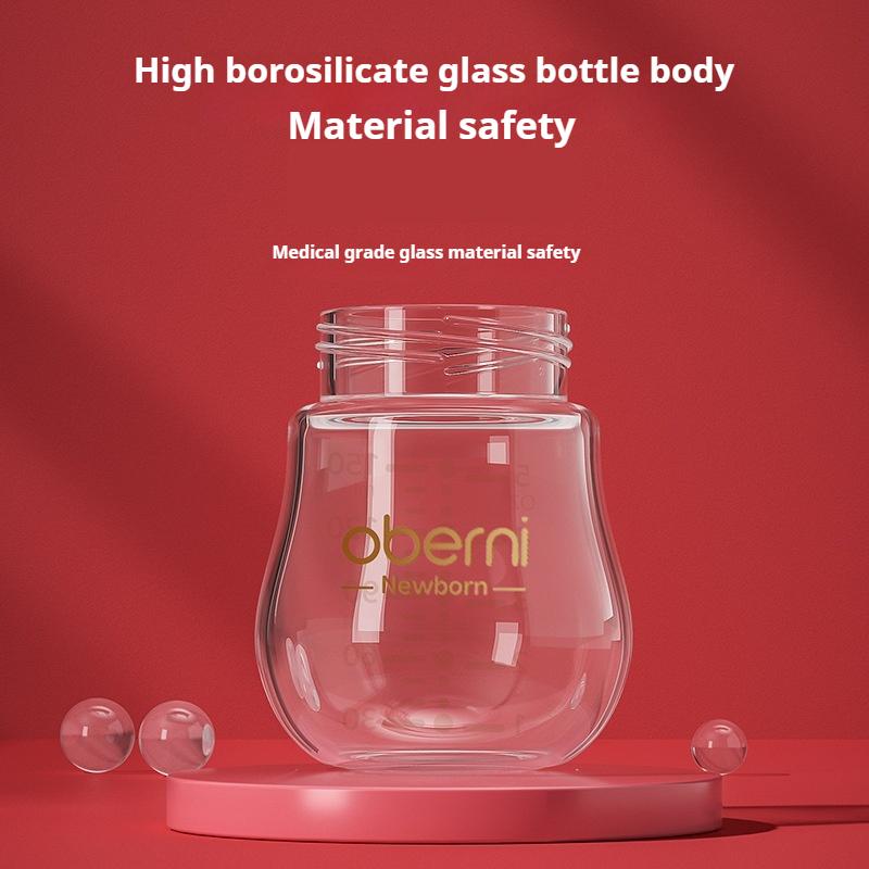 Oubani 0 bis 6 Monate Neugeborenen Glasflasche Geschenk-Box-Set Neugeborenen Anti-Blähungen Baby Babyflasche