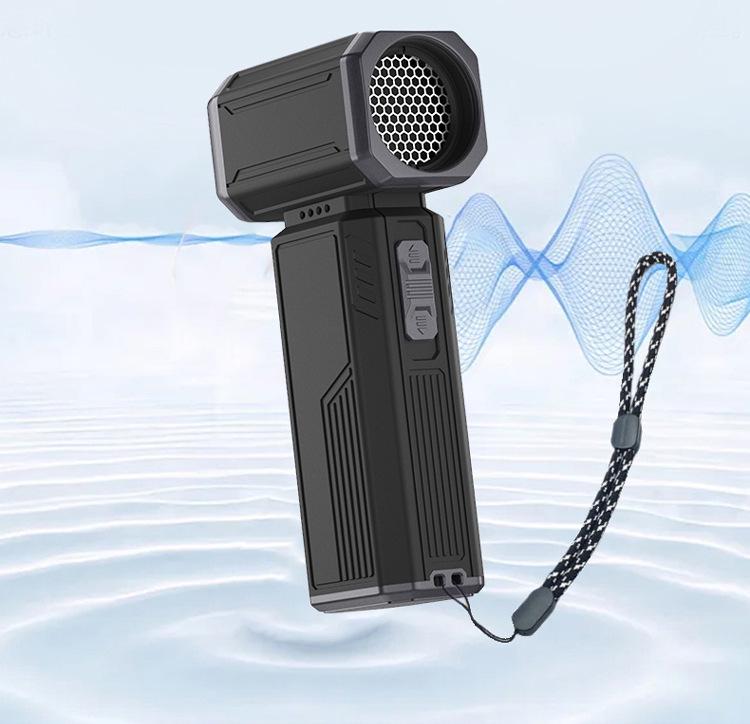High-Speed Brushless Motor Fan for Snow and Dust Removal - Handheld, Lithium Battery-Powered for Outdoor and Gaming Use.