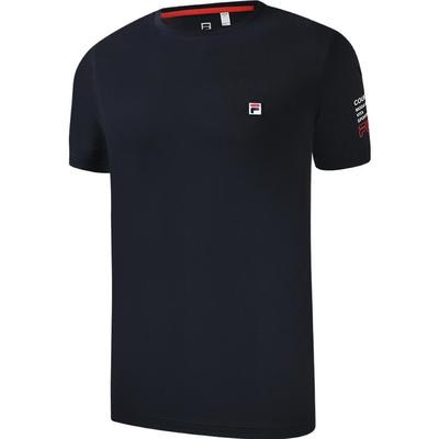 Ss23 Теннисная спортивная футболка с коротким рукавом и круглым вырезом для мужчин Топы Темно-синий A11M323104FNV