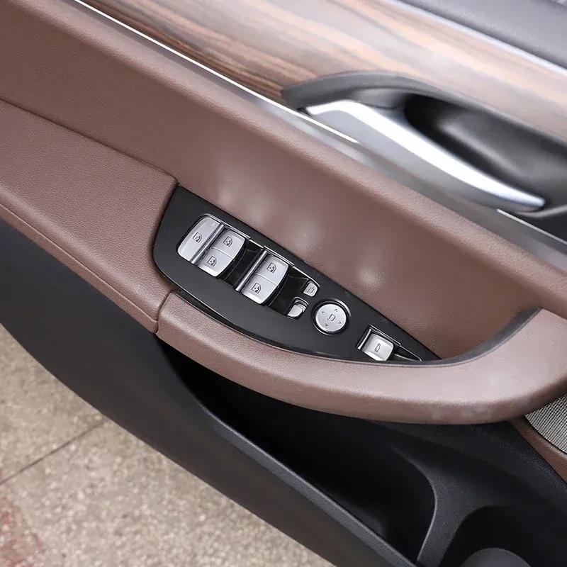 LHD Car-Styling ABS Carbon Fiber Texture Door Window Switch Control Panel Frame Cover Trim For BMW X3 G01 BMW X4 G02 2018 -
