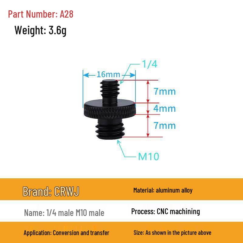 1/4 to 3/8 M4 M5 M6 M8 Screw Adapter for Tripod, Pan/Tilt Camera, Hot Shoe Mount & Light Stand