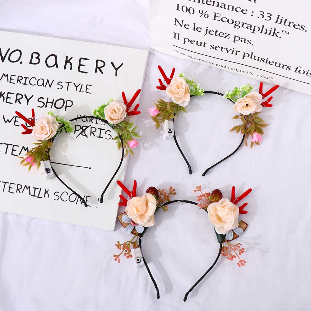 Toy Korean Style Hair Accessories Women Hair Wear Glowing Headband Fairy Deer Ear Elk Ears Headband