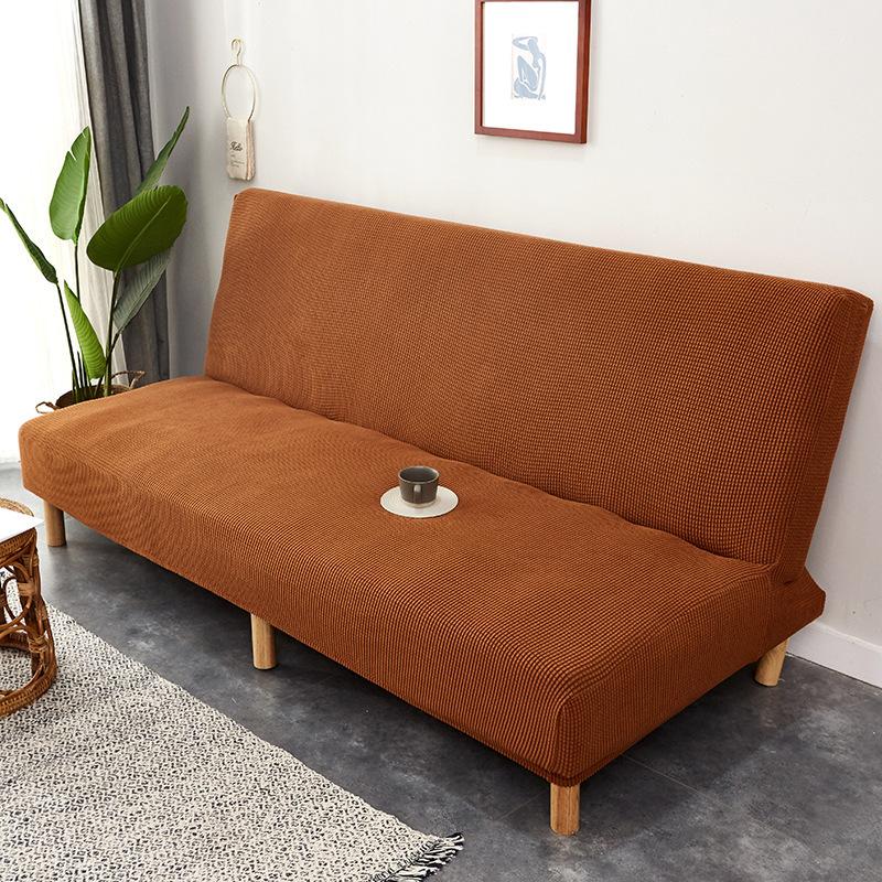 Univerzální elastický skládací potah na pohovku bez loketní opěrky, přehoz na línou pohovku