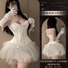 Sexy Underwear Pure Waistband Vest Bra Sexy Slim Lace Bra with Tutu Skirt Uniform Suit