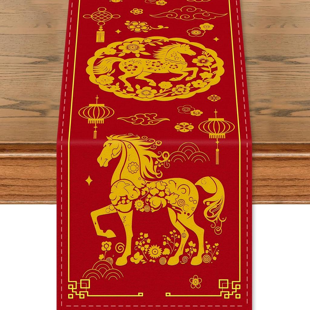 Pumpkin Buffalo Plaid Fall Table Runner, Fall Maple Leaves Kitchen Dining Table Runner Decoration for Thanksgiving Party Decor 13x72 Inch