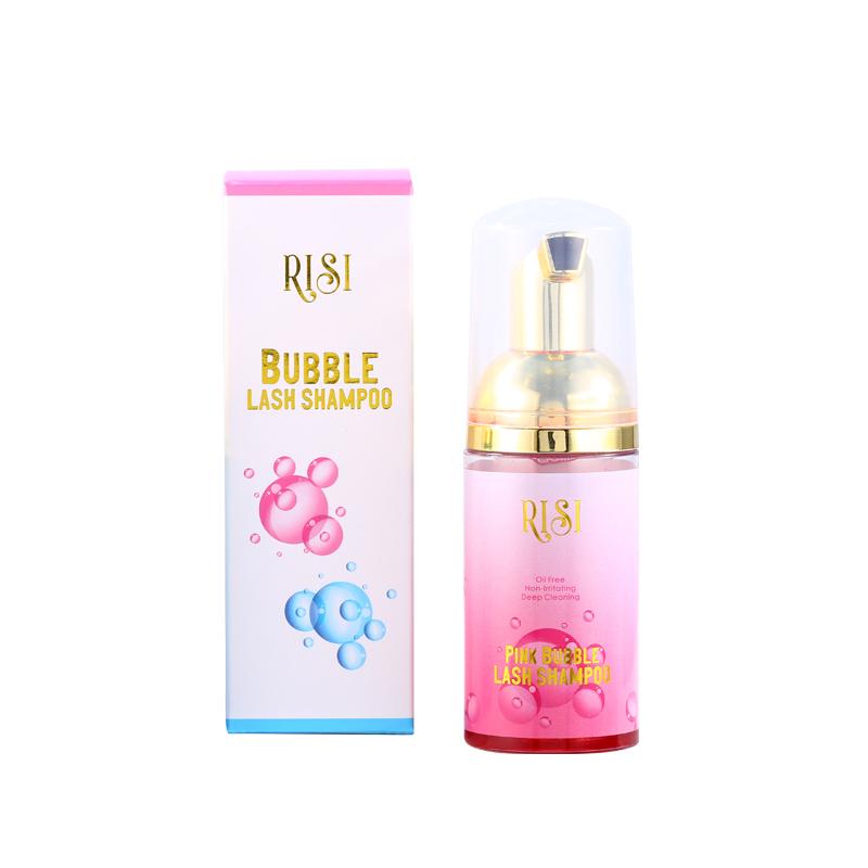 RISI Private Label Pink Lash Shampoo Kit Custom Eyelash Extension Cleaner Color Lash Foam Cleanser C