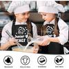 Auidy_6TXD Kids Apron and Chef Hat Set, Funny Apron (Junior CHEF) Adjustable Child Apron with 2 Pockets Waterproof Chef In Training Gifts for Boys