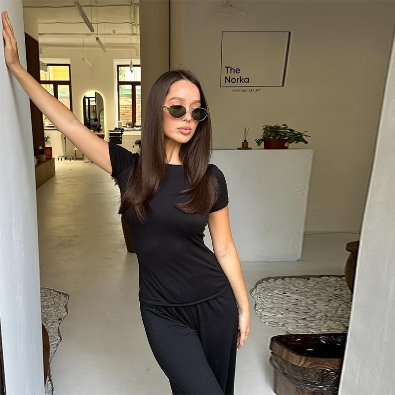 Women Top Pants Suit 2 Piece Sets Thin O-neck Long Sleeve Shirts Elastic Wasit Trousers Female Outfits 2025 New Lady Tracksuit