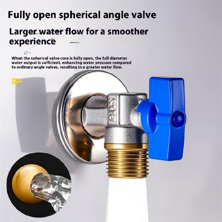 Bathroom High Flows Hot/Cold Water Shut Off Valves 1/2inch Turn Angle Stop Valves Brass Plumbing Fitting Easily To Install
