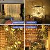 USB Powered Curtain String Lights Curtain Lighting Decoration for Dating Proposing Gathering 8 Lighting Modes 118* 118in Warm White