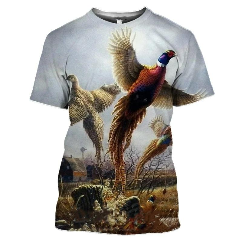 New Wild Duck Hunting Dog T-shirts 3D Printed Men's Women Short Sleeve O-Neck T Shirt Jungle Camouflage Tees Tops Man Clothing