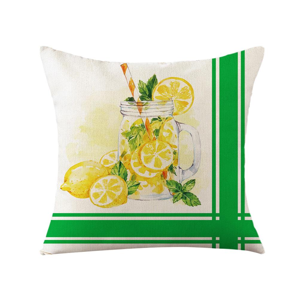 Lemon Print Pillow Cover Nordic Polyester Cartoon Print Home Cushion Cover Living Room Cushion Cover