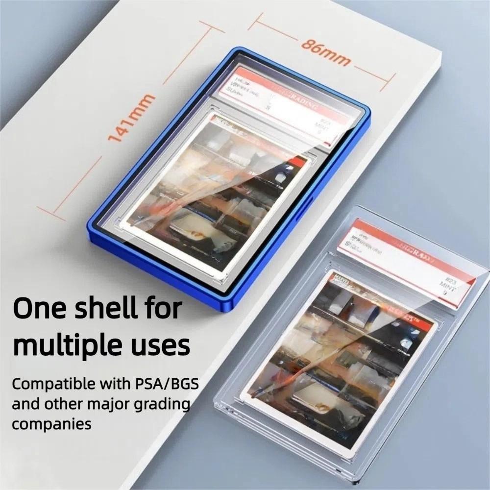 Aluminium Frame PSA/CGC Graded Cards Protector UV Protection Double-sided Glass Card Protective Case Transparent Durable