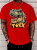 Cool Vintage T Rex Dinosaur Graphic Unisexs Short Sleeve Cotton Tee Crew Neck Loose Summer Street Casual Daily Basic Top For Guys