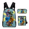 Classic Novelty Nobody Saves the World 3D Print 3pcs/Set School Bags Laptop Daypack Backpack Inclined Shoulder Bag Pencil Case