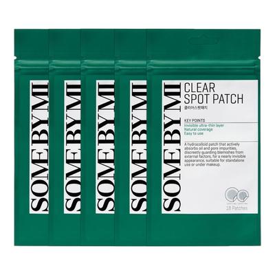 Clear Spot Patch 18 Patches X 5 Packs (90 Patches Total) - Waterproof Acne Pimple Treatment