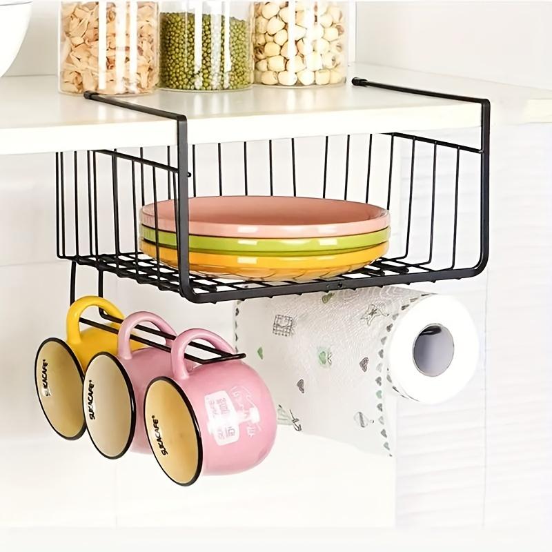 

1pc Versatile Kitchen Rack With Hanging Hooks - Multi-Layer Storage For Seasoning Jars, Tableware And Accessories чорний