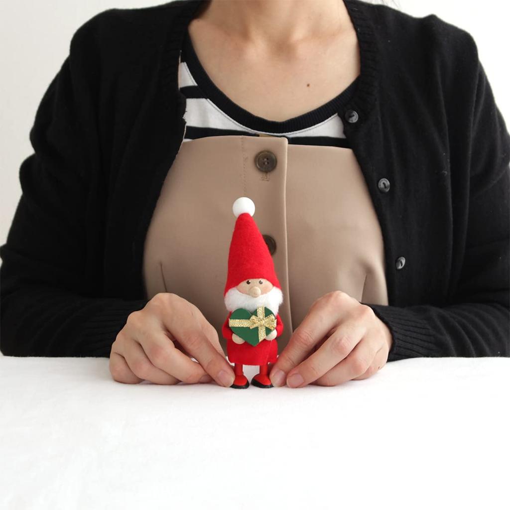 Nordica Nisse Christmas Wooden Doll Heartful Santa Green x Gold