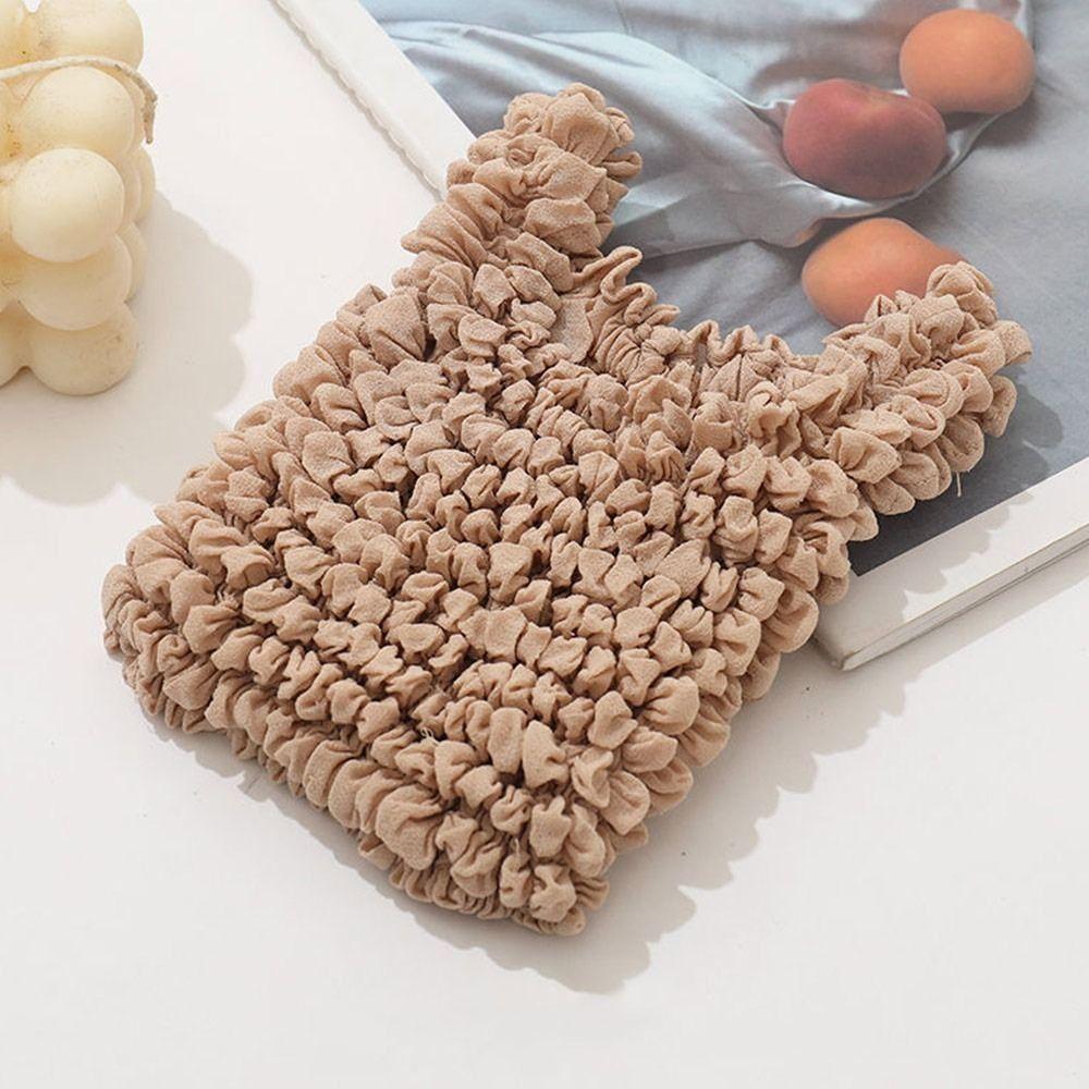Multi Purpose Large Capacity Bubble Elastic Paddy Bag Fold Pleated Storage Bag Flexible Stretch Bags Mini Bag Shopping Bag светло-коричневого 1190₽