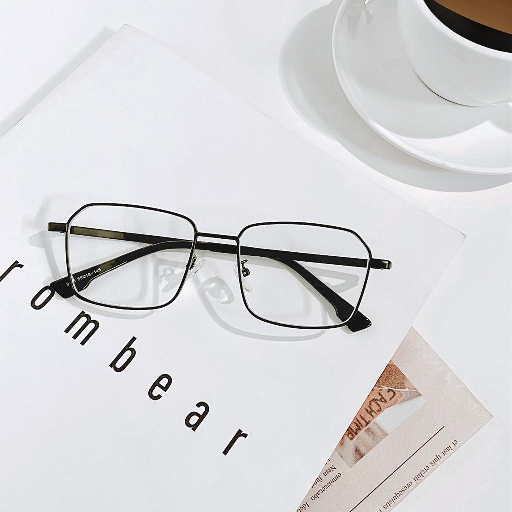 Brille Ss9188 Metall Quadratisch Transparent Retro Flachspiegel