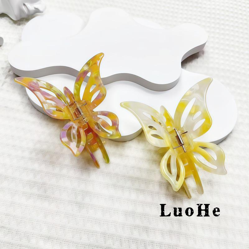 Luohe Acetate Large Butterfly Claw Hair Clip for Women's Updo Accessories